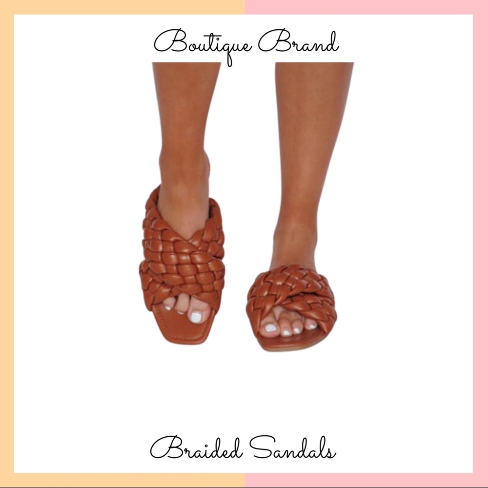 Brown Braided Sandals
